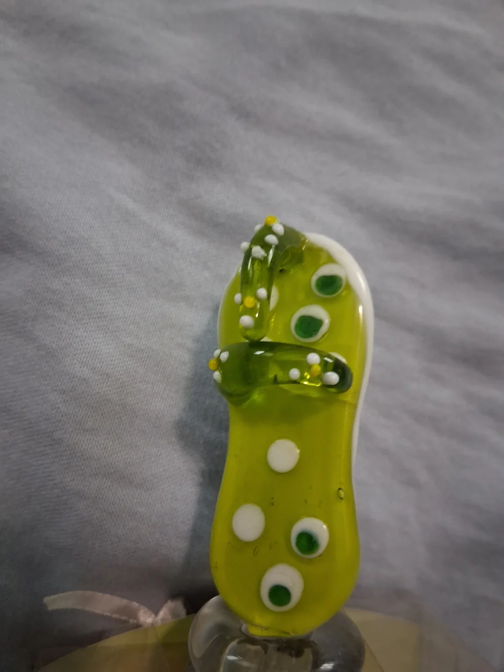 Green Glass Sandal Bottle Stopper